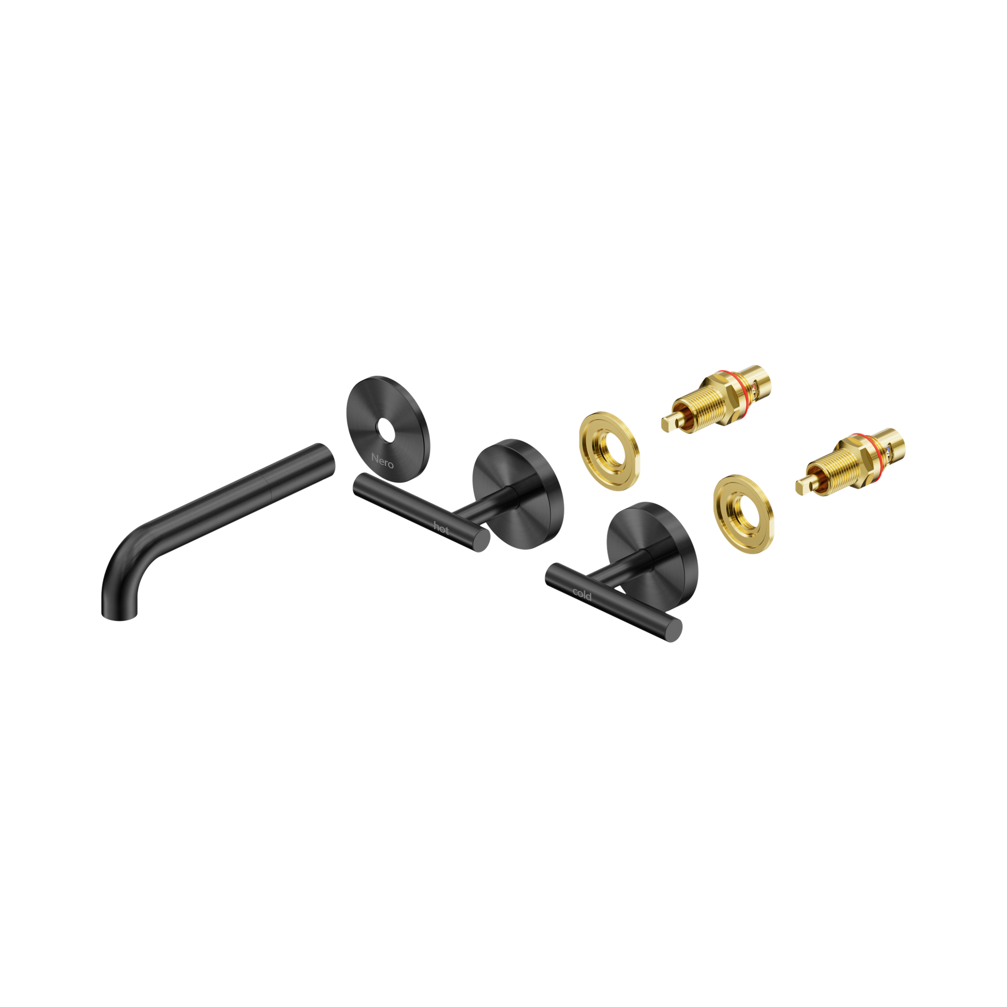 Nero Mecca Lever Wall Basin/Bath Set 160mm Spout Trim kits Only, Gun Metal