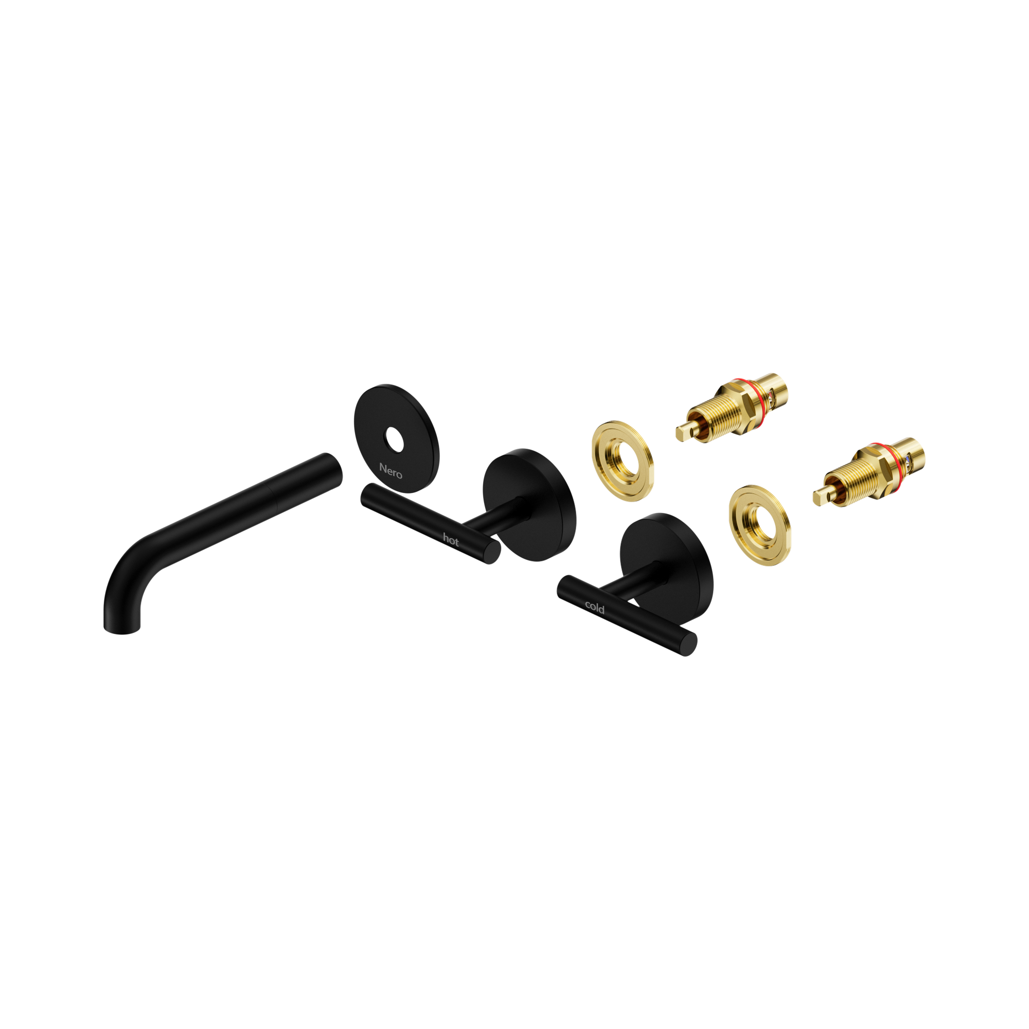 Nero Mecca Lever Wall Basin/Bath Set 160mm Spout Trim kits Only, Matte Black