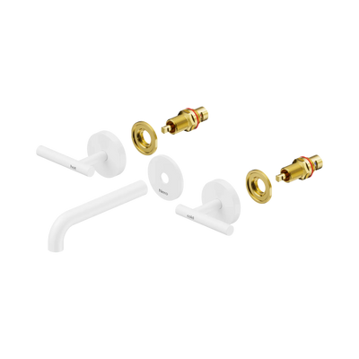 Nero Mecca Lever Wall Basin/Bath Set 160mm Spout Trim kits Only, Matte White