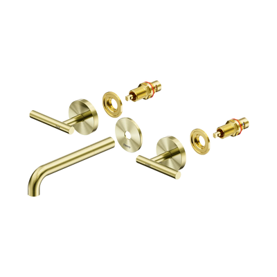 Nero Mecca Lever Wall Basin/Bath Set 185mm Spout Trim kits Only, Brushed Gold