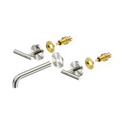 Nero Mecca Lever Wall Basin/Bath Set 185mm Spout Trim kits Only, Brushed Nickel
