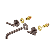Nero Mecca Lever Wall Basin/Bath Set 185mm Spout Trim kits Only, Brushed Bronze