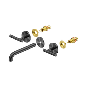 Nero Mecca Lever Wall Basin/Bath Set 185mm Spout Trim kits Only, Gun Metal