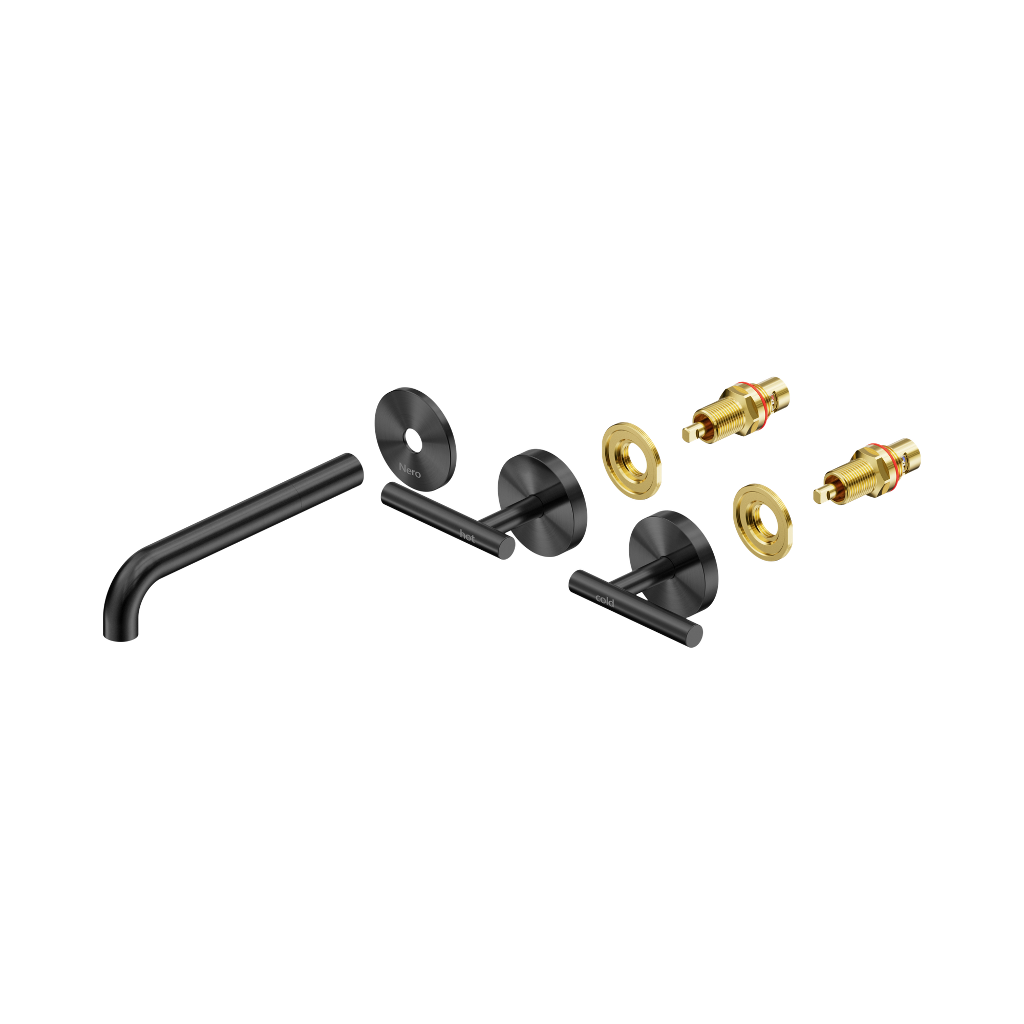 Nero Mecca Lever Wall Basin/Bath Set 185mm Spout Trim kits Only, Gun Metal