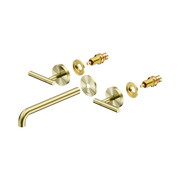 Nero Mecca Lever Wall Basin/Bath Set 220mm Spout Trim kits Only, Brushed Gold