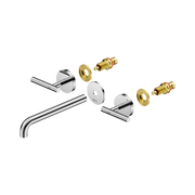Nero Mecca Lever Wall Basin/Bath Set 220mm Spout Trim kits Only, Chrome
