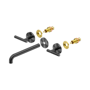 Nero Mecca Lever Wall Basin/Bath Set 220mm Spout Trim kits Only, Gun Metal