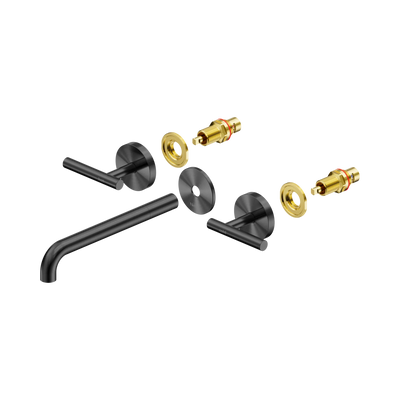 Nero Mecca Lever Wall Basin/Bath Set 220mm Spout Trim kits Only, Gun Metal