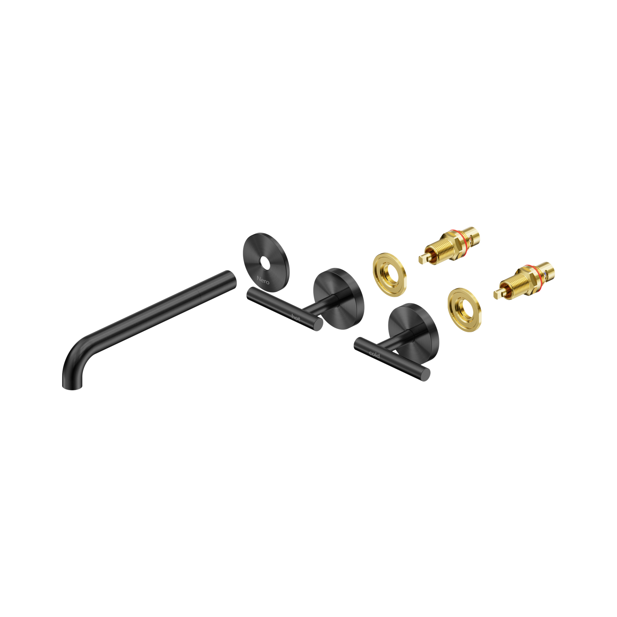 Nero Mecca Lever Wall Basin/Bath Set 220mm Spout Trim kits Only, Gun Metal