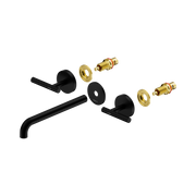 Nero Mecca Lever Wall Basin/Bath Set 220mm Spout Trim kits Only, Matte Black