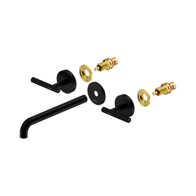 Nero Mecca Lever Wall Basin/Bath Set 220mm Spout Trim kits Only, Matte Black