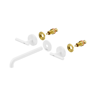 Nero Mecca Lever Wall Basin/Bath Set 220mm Spout Trim kits Only, Matte White
