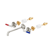 Nero Mecca Care Lever Wall Basin/Bath Set 185mm Spout Trim Kit Only, Brushed Nickel