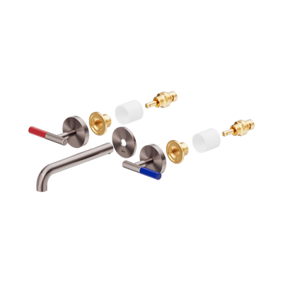 Nero Mecca Care Lever Wall Basin/Bath Set 185mm Spout Trim Kit Only, Brushed Bronze