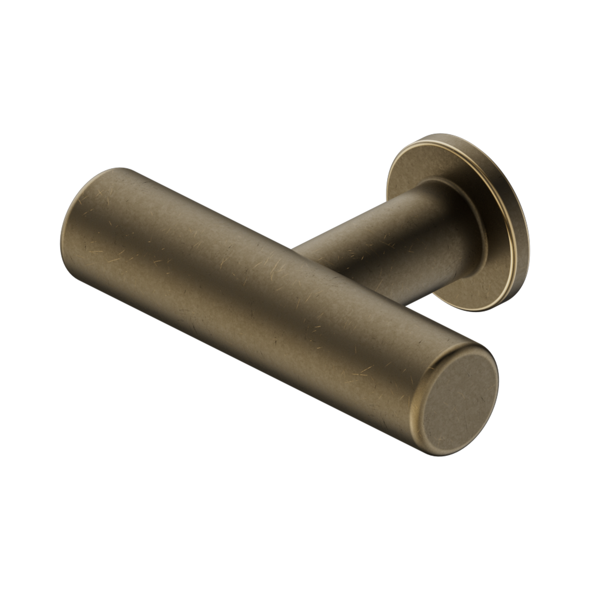 Nero Mecca T-Pull Handle, Tumbled Antique Brass