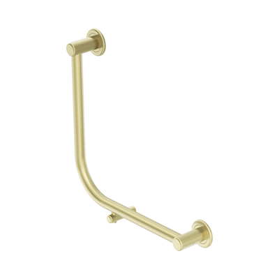 Nero Dolce II Care 32mm AS1428 Ambulant Toilet Grab Rail 90 Degree 450x450mm, Brushed Gold