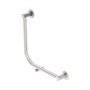 Nero Dolce II Care 32mm AS1428 Ambulant Toilet Grab Rail 90 Degree 450x450mm, Brushed Nickel