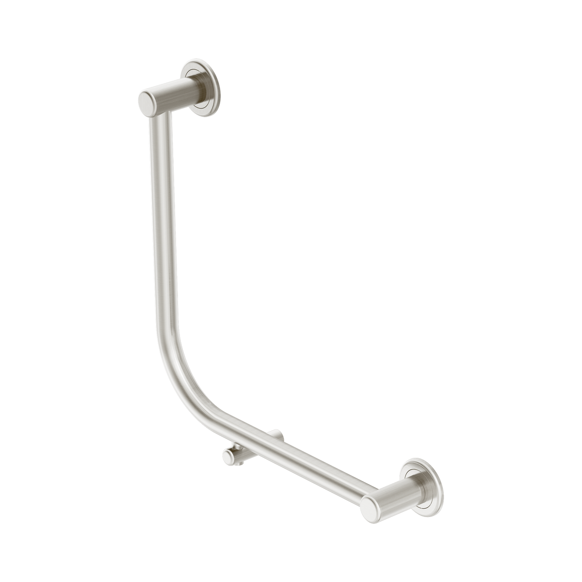 Nero Dolce II Care 32mm AS1428 Ambulant Toilet Grab Rail 90 Degree 450x450mm, Brushed Nickel