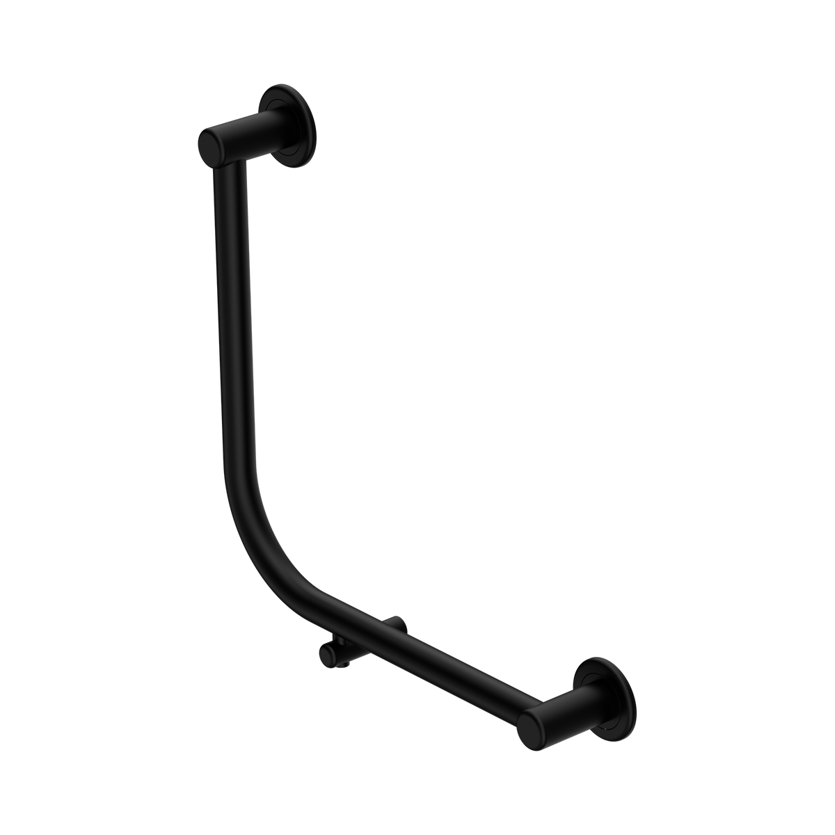 Nero Dolce II Care 32mm AS1428 Ambulant Toilet Grab Rail 90 Degree 450x450mm, Matte Black