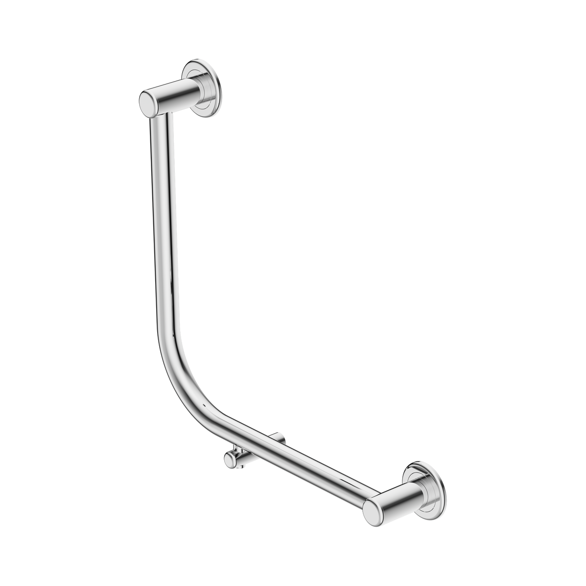 Nero Dolce II Care 32mm AS1428 Ambulant Toilet Grab Rail 90 Degree 450x450mm, Polished Chrome