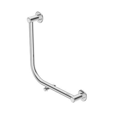 Nero Dolce II Care 32mm AS1428 Ambulant Toilet Grab Rail 90 Degree 450x450mm, Polished Chrome