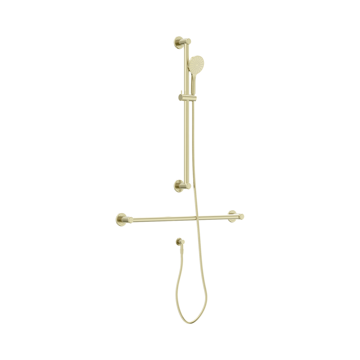 Nero Dolce II Care 32mm Grab Rail T Bar Equivalent 900 + 900mm for Shower with Hand Piece, 1.5m Hose, Outlet, Brushed Gold