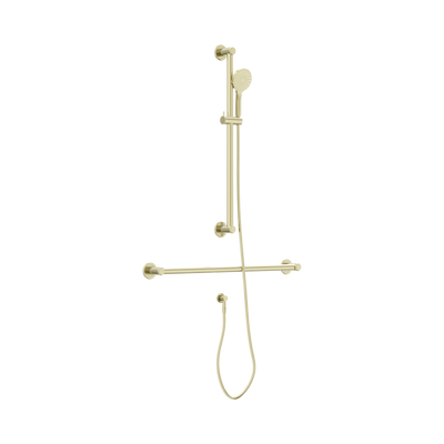 Nero Dolce II Care 32mm Grab Rail T Bar Equivalent 900 + 900mm for Shower with Hand Piece, 1.5m Hose, Outlet, Brushed Gold