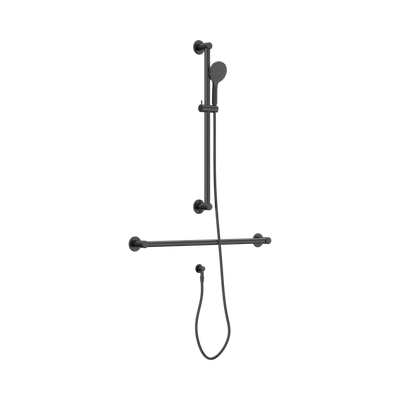 Nero Dolce II Care 32mm Grab Rail T Bar Equivalent 900 + 900mm for Shower with Hand Piece, 1.5m Hose, Outlet, Gun Metal