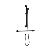 Nero Dolce II Care 32mm Grab Rail T Bar Equivalent 900 + 900mm for Shower with Hand Piece, 1.5m Hose, Outlet, Matte Black