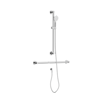 Nero Dolce II Care 32mm Grab Rail T Bar Equivalent 900 + 900mm for Shower with Hand Piece, 1.5m Hose, Outlet, Polished Chrome