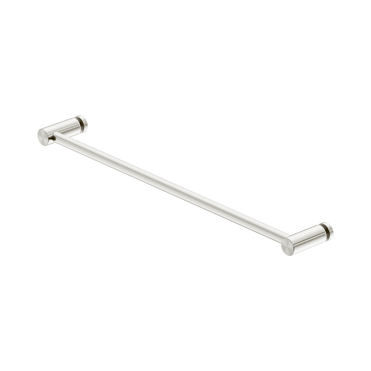 Nero 600mm Glass Mount Single Towel Rail, Brushed Nickel