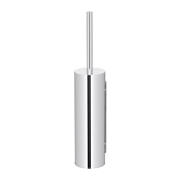 Meir Round Toilet Brush and Holder, Polished Chrome