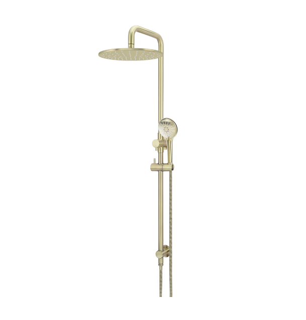 Meir Round Combination Shower Rail 300mm Rose, Three Function Hand Shower, Tiger Bronze