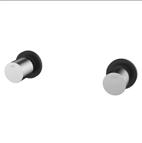 Millennium Finesa Wall Top Assemblies, Matte Black & Chrome