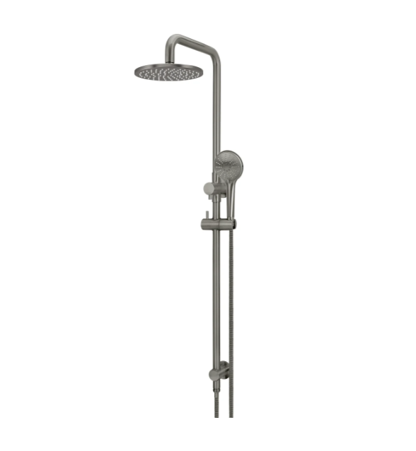Meir Round Combination Shower Rail 200mm Rose, Three Function Hand Shower, Shadow