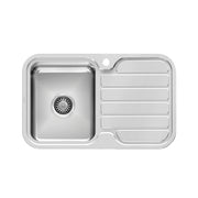 Phoenix 1000 Series Single L/H Bowl Sink W/-Drainer W/-Hole, Stainless Steel