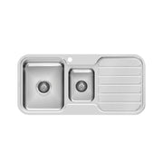 Phoenix 1000 Series 1-1/3 L/H Bowl Sink W/-Drainer W/-Hole, Stainless Steel