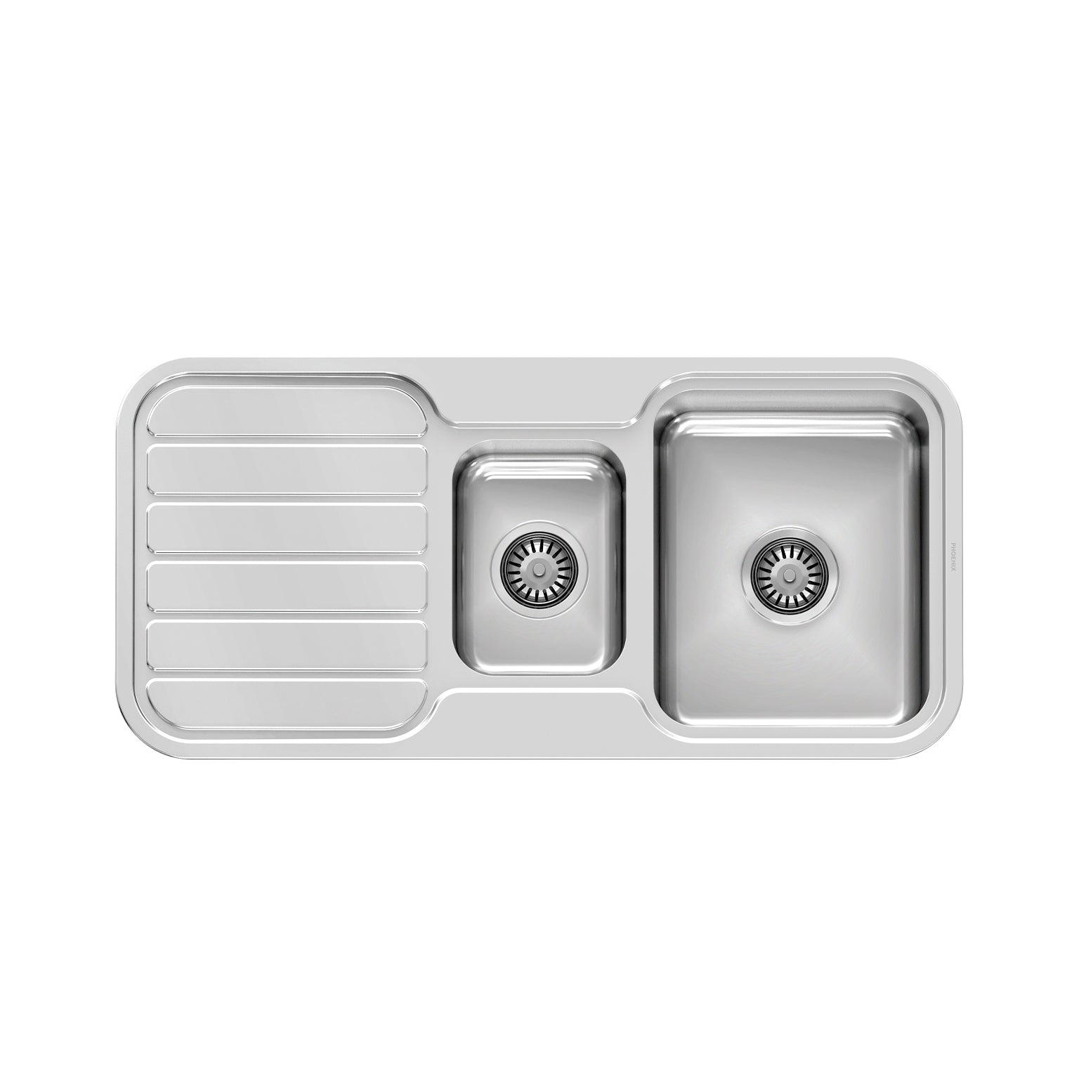 Phoenix 1000 Series 1-1/3 Bowl Sink W/-Drainer No Hole, Stainless Steel