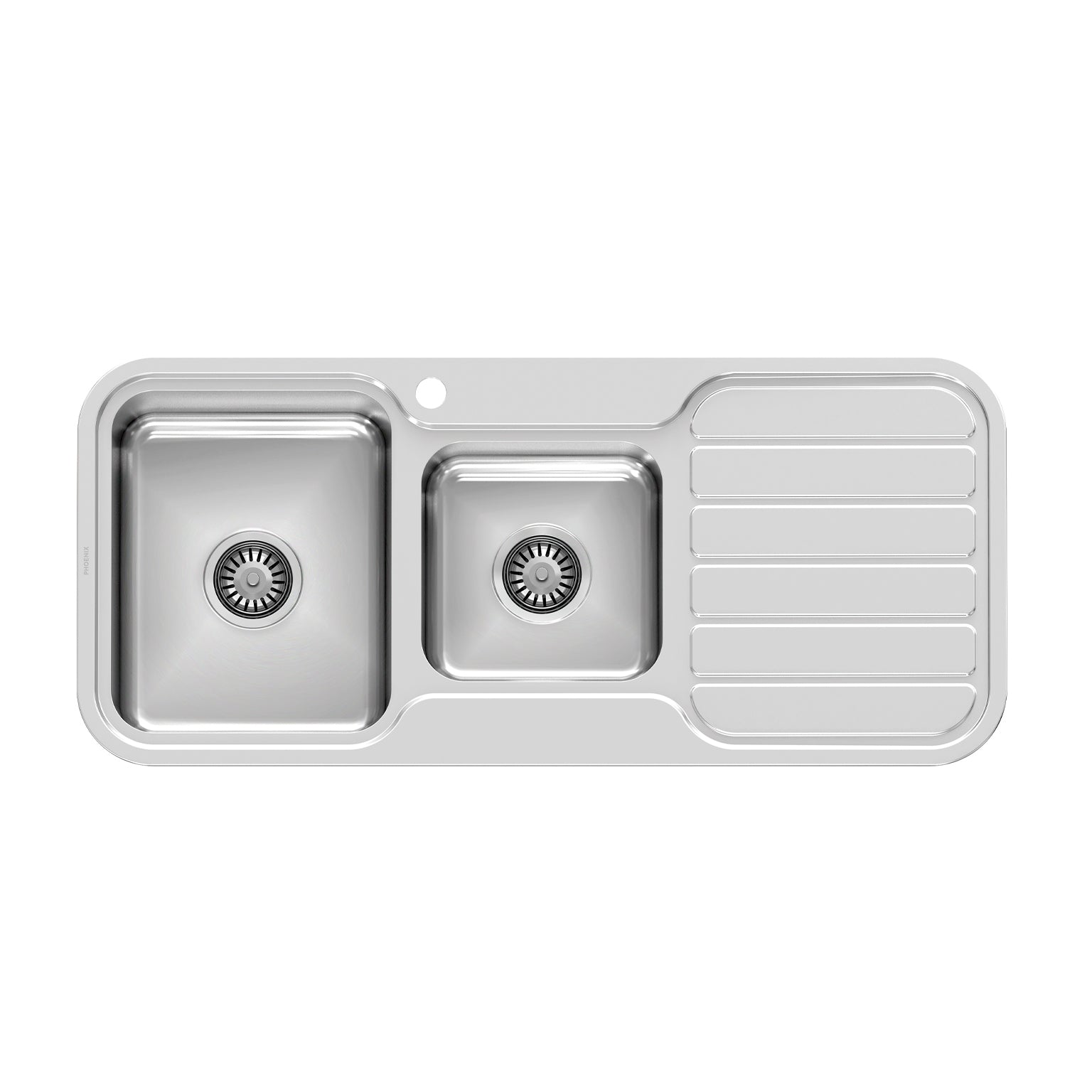 Phoenix 1000 Series 1-3/4 L/H Bowl Sink W/-Drainer W/-Hole, Stainless Steel