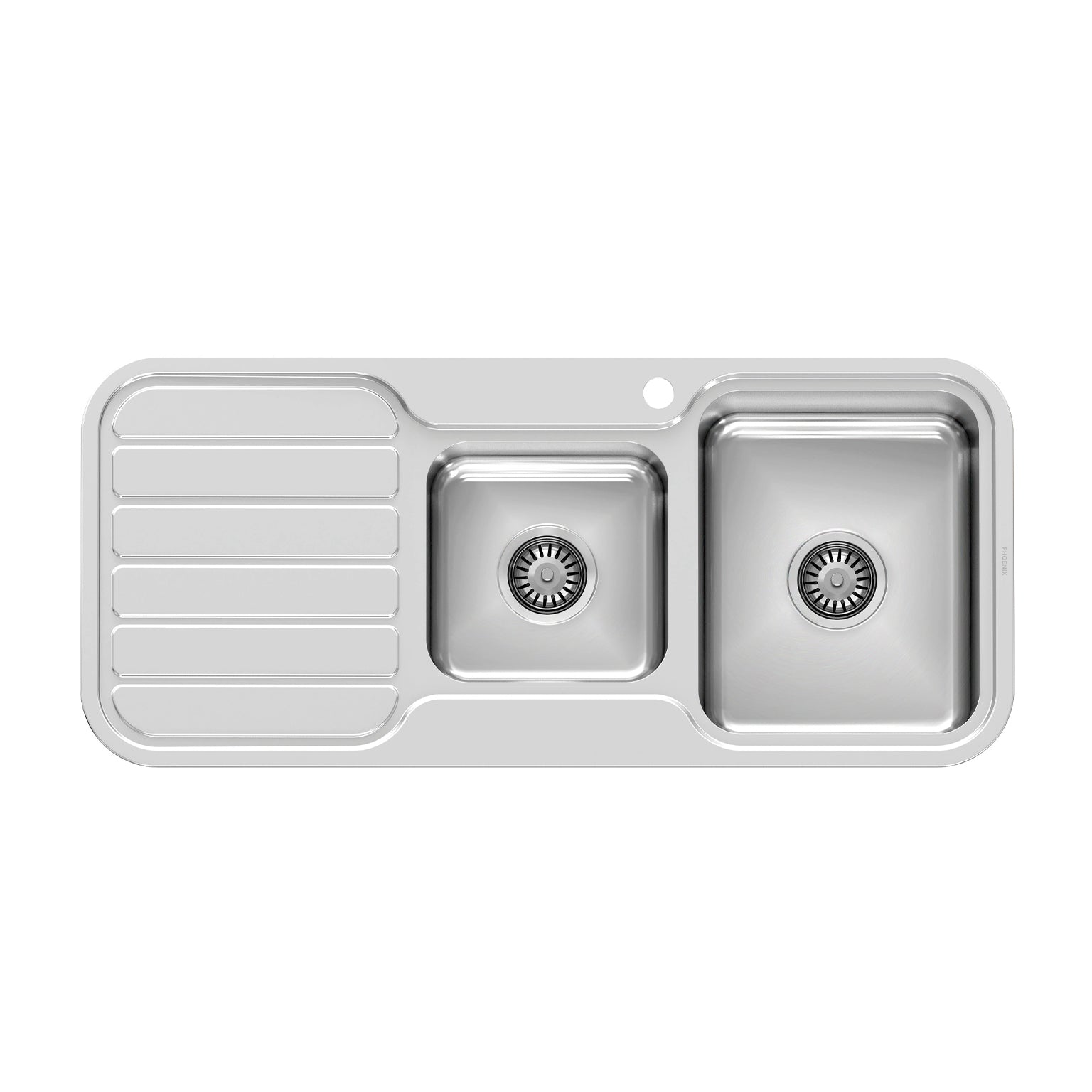 Phoenix 1000 Series 1-3/4 R/H Bowl Sink W/-Drainer W/-Hole, Stainless Steel