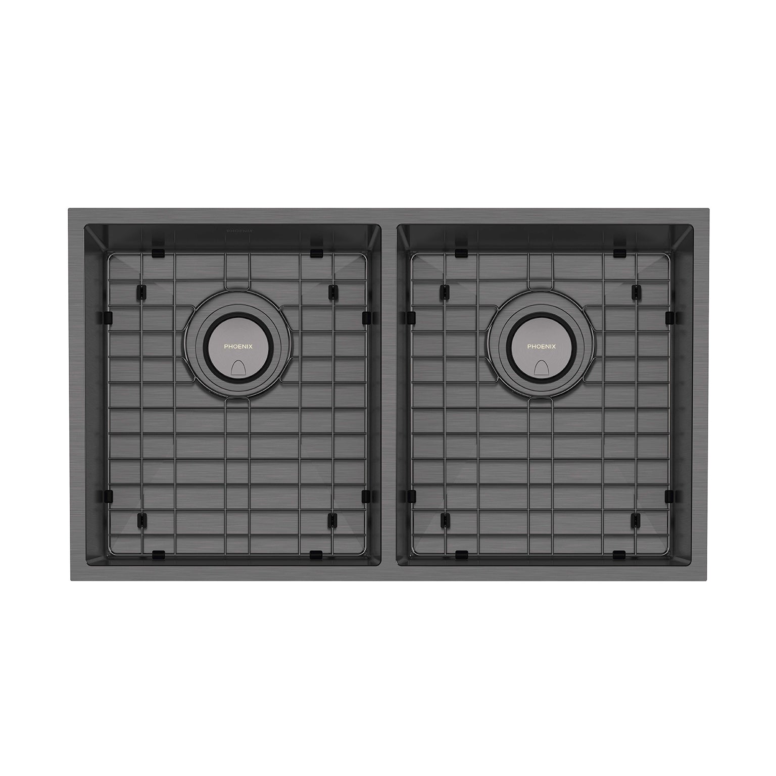 Phoenix 4000 Series Double Bowl Under / Over Sink, Brushed Carbon