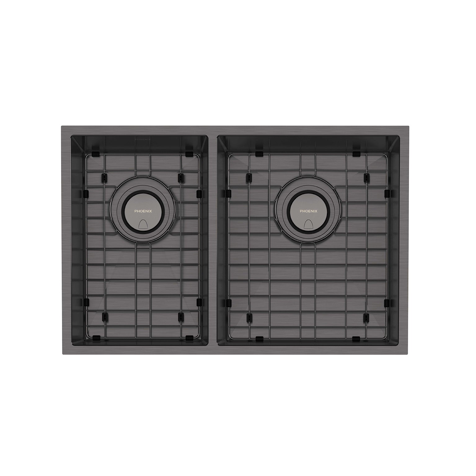 Phoenix 4000 Series 1-3/4 R/H Bowl Under / Over Sink, Brushed Carbon