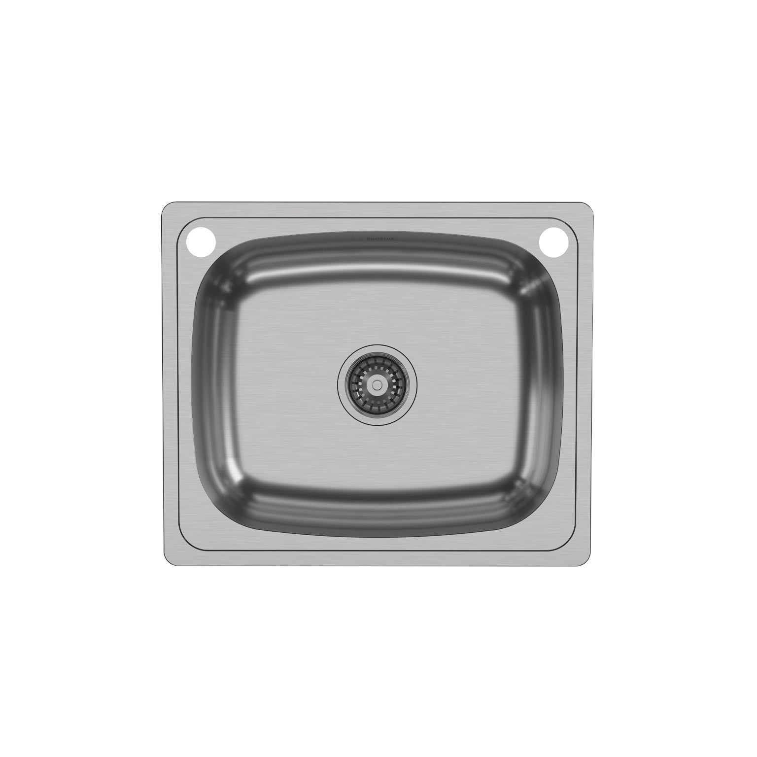 Phoenix Laundry Trough Single Bowl 50 Litre W/-Holes, Stainless Steel