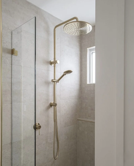 Meir Round Combination Shower Rail 300mm Rose, Three Function Hand Shower, Tiger Bronze