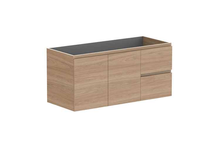 Adp Glacier Lite Door Drawer Twin Wall Hung Vanity 1200Mm No Top 1 - 1200mm - No Top - Right Hand Bowl - Lite