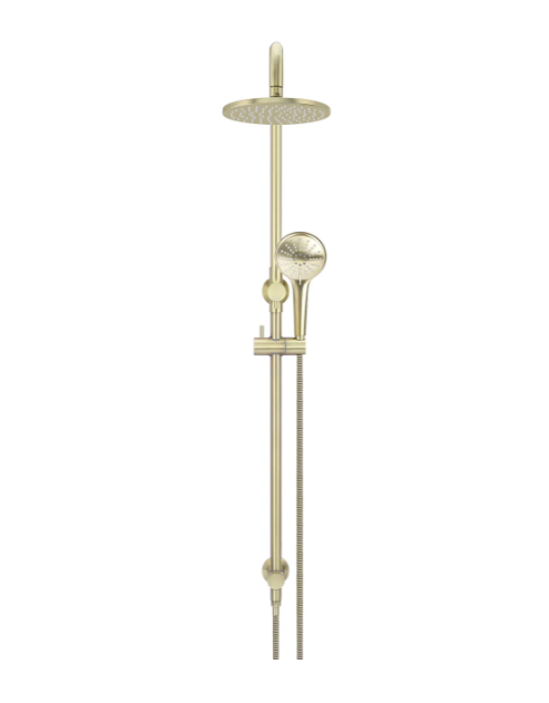 Meir Round Combination Shower Rail 200mm Rose, Three Function Hand Shower, Tiger Bronze