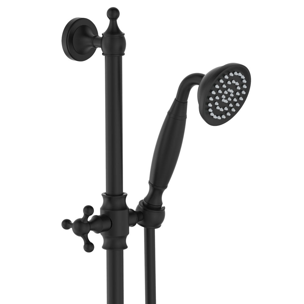 Fienza Lillian Lever Rail Shower Set, Matte Black/White
