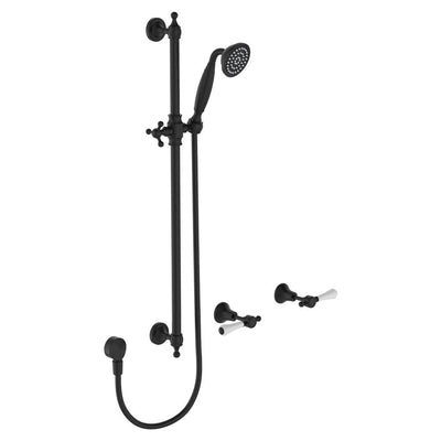 Fienza Lillian Lever Rail Shower Set, Matte Black/White