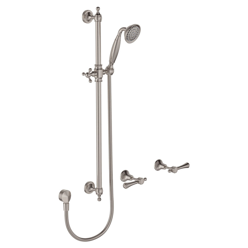 Fienza Lillian Lever Rail Shower Set, Brushed Nickel