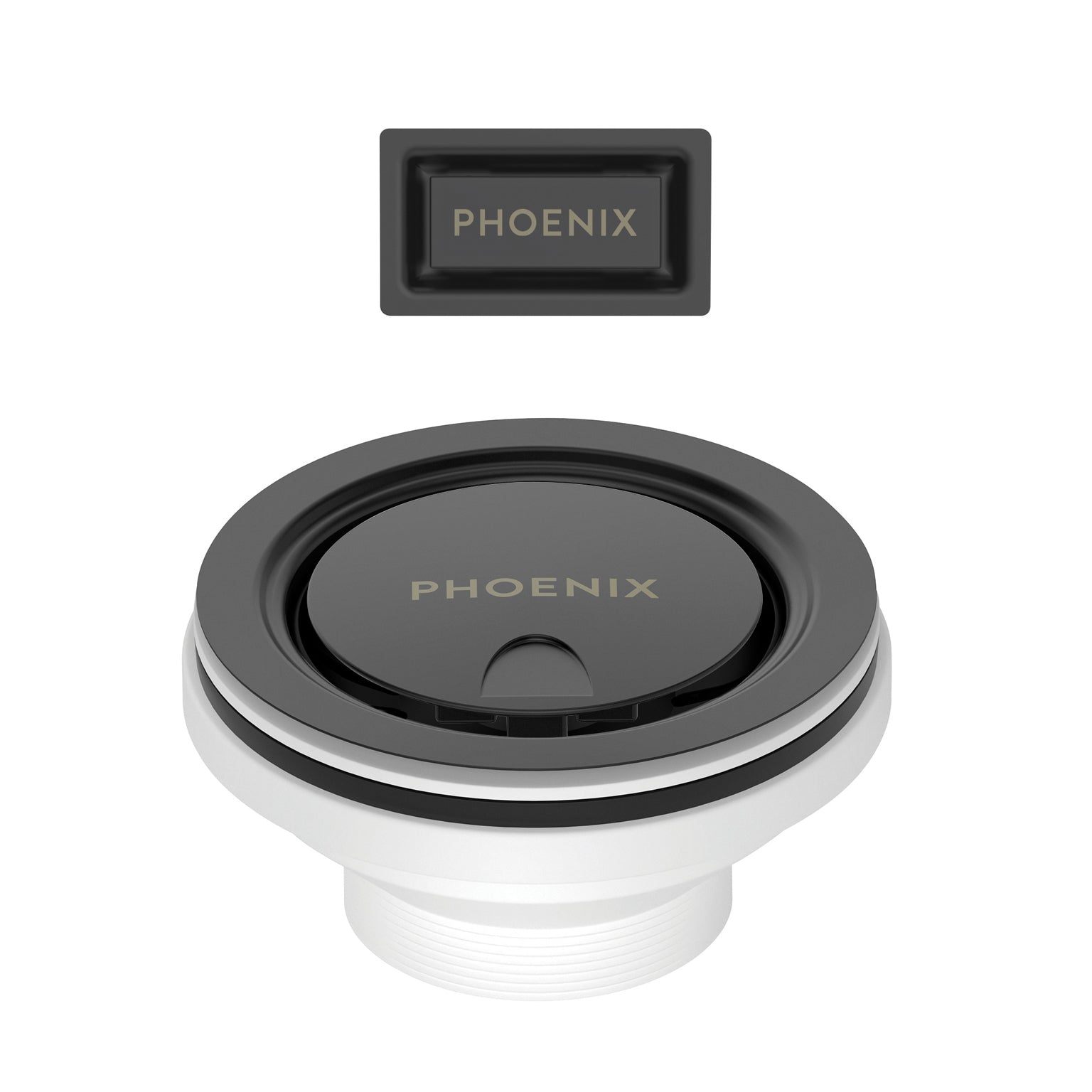 Phoenix 50mm Covered Sink Basket Waste & Overflow, Matte Black